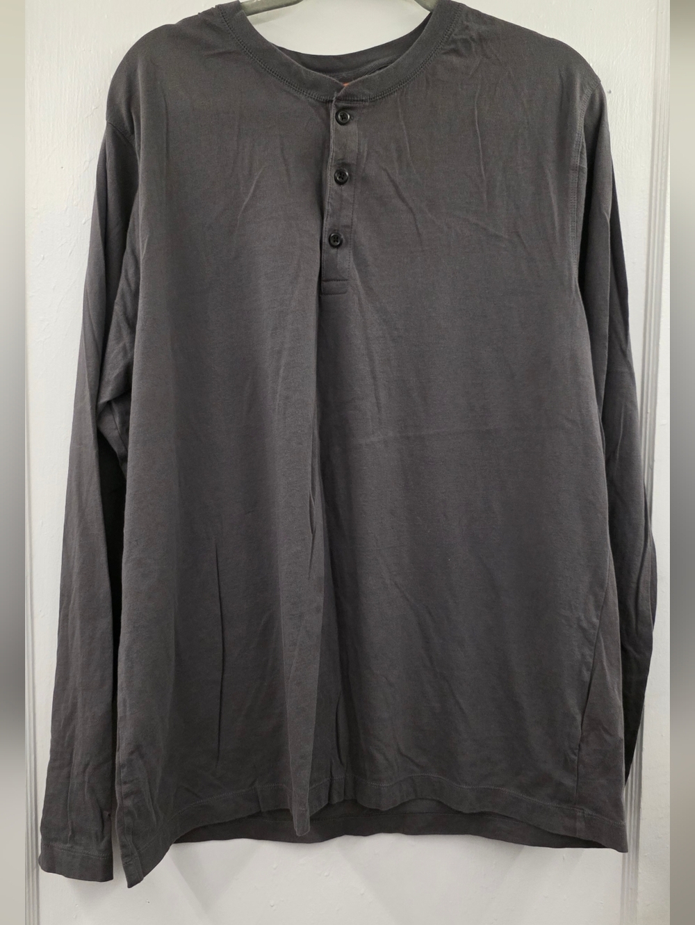 Tailor Vintage Men's Long Sleeve Henley Shirt - Gray
